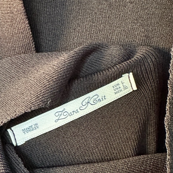 NWT Zara Knit Black Color Open Back Midi Dress Size Large - Picture 8 of 11